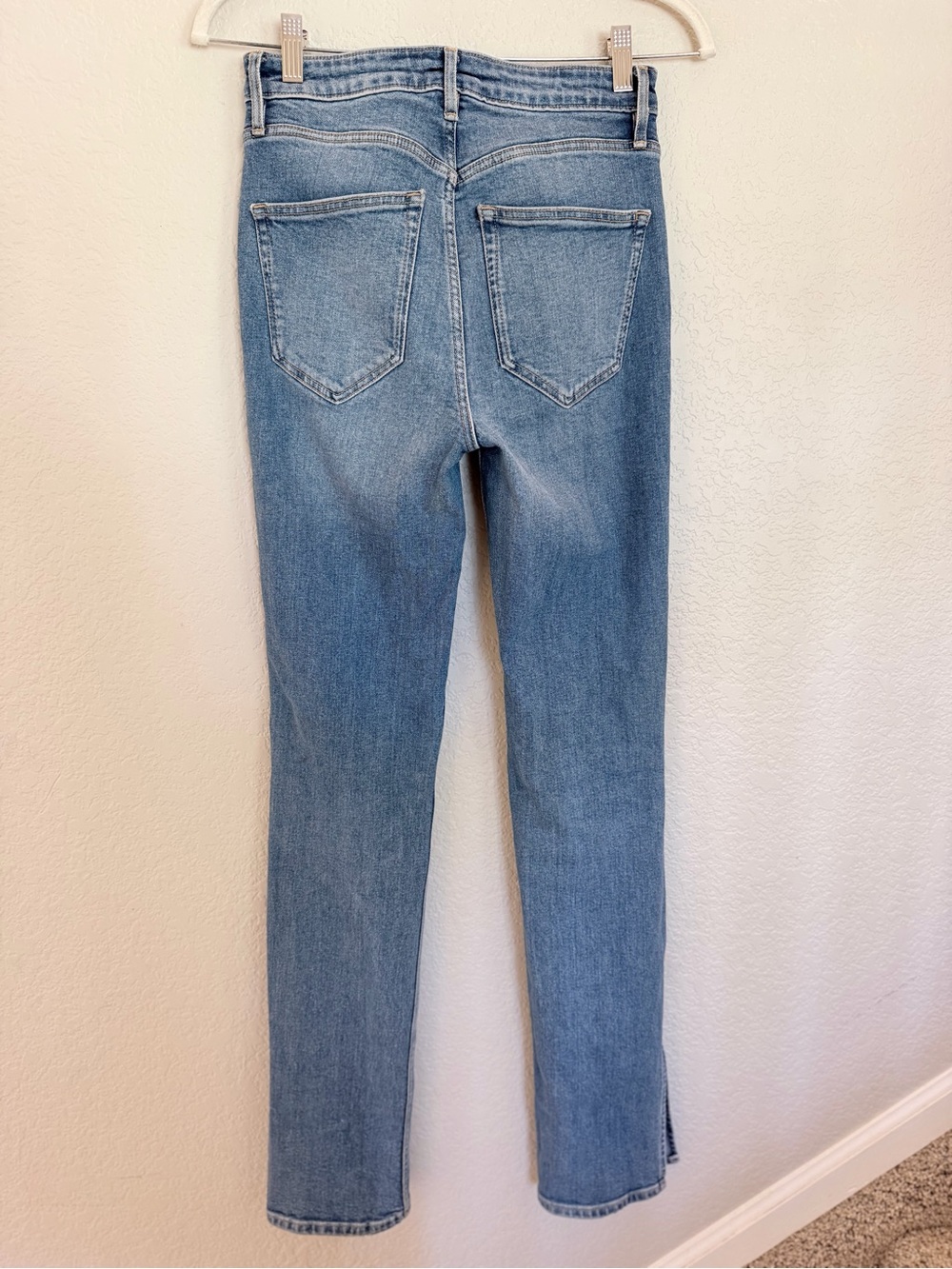 Zara High Rise Skinny Jeans Light Wash Ankle Slit Size 4 - Picture 4 of 6